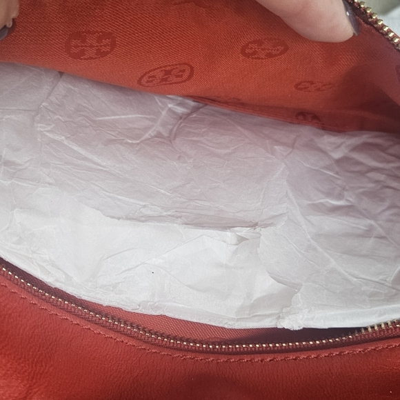 Tory Burch Reva Red Leather Detachable Chain Link Shoulder Bag/Crossbody/Clutch - Picture 5 of 8